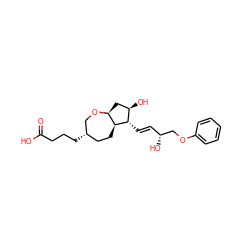 O=C(O)CCC[C@H]1CC[C@H]2[C@H](C[C@@H](O)[C@@H]2/C=C/[C@@H](O)COc2ccccc2)OC1 ZINC000165584053