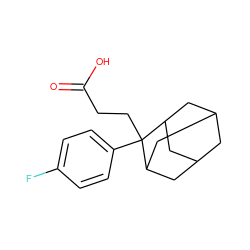 O=C(O)CCC1(c2ccc(F)cc2)C2CC3CC(C2)CC1C3 ZINC000073140864