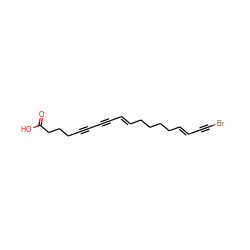 O=C(O)CCCC#CC#C/C=C/CCCC/C=C/C#CBr ZINC000013379743