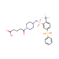 O=C(O)CCCC(=O)N1CCC(NS(=O)(=O)c2cc(S(=O)(=O)c3ccccc3)ccc2C(F)(F)F)CC1 ZINC000049757259