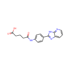 O=C(O)CCCC(=O)Nc1ccc(-c2nc3cccnc3[nH]2)cc1 ZINC000299836267