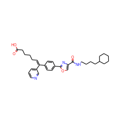 O=C(O)CCCC/C=C(/c1ccc(-c2nc(C(=O)NCCCCC3CCCCC3)co2)cc1)c1cccnc1 ZINC000029566975