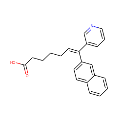 O=C(O)CCCC/C=C(/c1cccnc1)c1ccc2ccccc2c1 ZINC000026742699