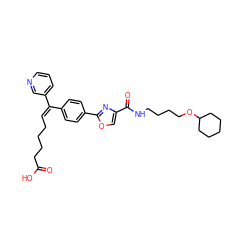 O=C(O)CCCC/C=C(\c1ccc(-c2nc(C(=O)NCCCCOC3CCCCC3)co2)cc1)c1cccnc1 ZINC000027622147