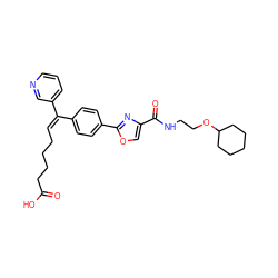 O=C(O)CCCC/C=C(\c1ccc(-c2nc(C(=O)NCCOC3CCCCC3)co2)cc1)c1cccnc1 ZINC000013782522