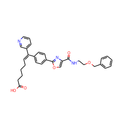 O=C(O)CCCC/C=C(\c1ccc(-c2nc(C(=O)NCCOCc3ccccc3)co2)cc1)c1cccnc1 ZINC000013782520