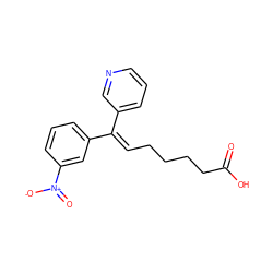 O=C(O)CCCC/C=C(\c1cccnc1)c1cccc([N+](=O)[O-])c1 ZINC000026740001