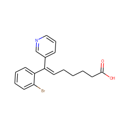 O=C(O)CCCC/C=C(\c1cccnc1)c1ccccc1Br ZINC000026741030