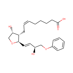 O=C(O)CCCC/C=C\C[C@H]1[C@@H](O)CO[C@@H]1/C=C/[C@H](O)COc1ccccc1 ZINC000028379327