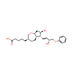 O=C(O)CCCC[C@@H]1CC[C@H]2[C@H](C[C@@H](O)[C@@H]2/C=C/[C@@H](O)COc2ccccc2)OC1 ZINC000166224578