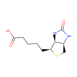 O=C(O)CCCC[C@@H]1SC[C@@H]2NC(=O)N[C@H]12 ZINC000035024346