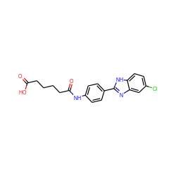 O=C(O)CCCCC(=O)Nc1ccc(-c2nc3cc(Cl)ccc3[nH]2)cc1 ZINC000299839009