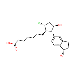 O=C(O)CCCCCC[C@@H]1[C@@H](c2ccc3c(c2)CC[C@@H]3O)[C@H](O)C[C@H]1Cl ZINC000137016333