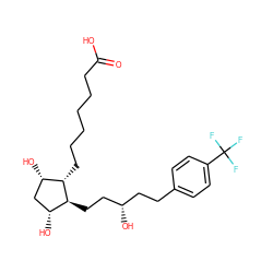 O=C(O)CCCCCC[C@H]1[C@@H](O)C[C@@H](O)[C@@H]1CC[C@@H](O)CCc1ccc(C(F)(F)F)cc1 ZINC000029326189