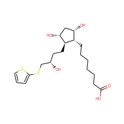 O=C(O)CCCCCC[C@H]1[C@@H](O)C[C@@H](O)[C@@H]1CC[C@H](O)CSc1cccs1 ZINC000013805738