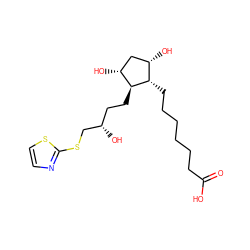 O=C(O)CCCCCC[C@H]1[C@@H](O)C[C@@H](O)[C@@H]1CC[C@H](O)CSc1nccs1 ZINC000013805744