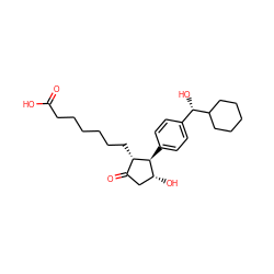 O=C(O)CCCCCC[C@H]1C(=O)C[C@@H](O)[C@@H]1c1ccc([C@H](O)C2CCCCC2)cc1 ZINC000137016739