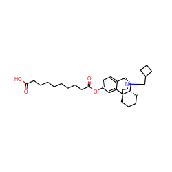 O=C(O)CCCCCCCCC(=O)Oc1ccc2c(c1)[C@@]13CCCC[C@H]1[C@@H](C2)N(CC1CCC1)CC3 ZINC000013678641