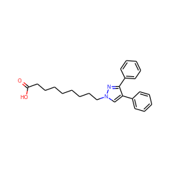 O=C(O)CCCCCCCCn1cc(-c2ccccc2)c(-c2ccccc2)n1 ZINC000001914971