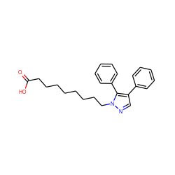 O=C(O)CCCCCCCCn1ncc(-c2ccccc2)c1-c1ccccc1 ZINC000001914973