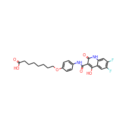 O=C(O)CCCCCCCOc1ccc(NC(=O)c2c(O)c3cc(F)c(F)cc3[nH]c2=O)cc1 ZINC000013440361