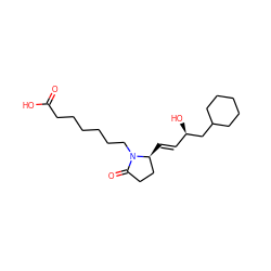 O=C(O)CCCCCCN1C(=O)CC[C@@H]1/C=C/[C@@H](O)CC1CCCCC1 ZINC000029396142