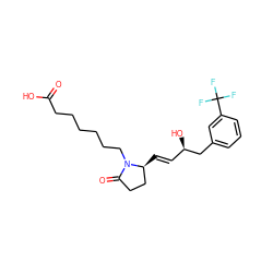 O=C(O)CCCCCCN1C(=O)CC[C@@H]1/C=C/[C@@H](O)Cc1cccc(C(F)(F)F)c1 ZINC000029399206