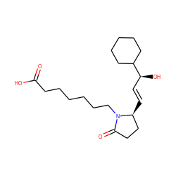 O=C(O)CCCCCCN1C(=O)CC[C@@H]1/C=C/[C@H](O)C1CCCCC1 ZINC000013488379