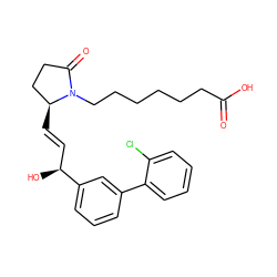 O=C(O)CCCCCCN1C(=O)CC[C@@H]1/C=C/[C@H](O)c1cccc(-c2ccccc2Cl)c1 ZINC000029402809