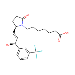 O=C(O)CCCCCCN1C(=O)CC[C@@H]1/C=C/[C@H](O)c1cccc(C(F)(F)F)c1 ZINC000029395579