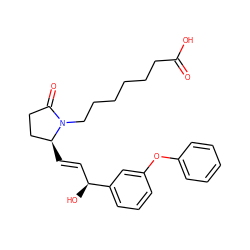 O=C(O)CCCCCCN1C(=O)CC[C@@H]1/C=C/[C@H](O)c1cccc(Oc2ccccc2)c1 ZINC000029402120