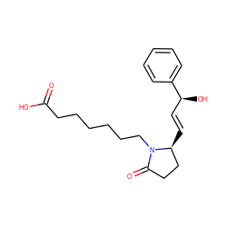 O=C(O)CCCCCCN1C(=O)CC[C@@H]1/C=C/[C@H](O)c1ccccc1 ZINC000029398098