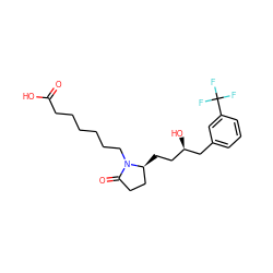 O=C(O)CCCCCCN1C(=O)CC[C@@H]1CC[C@@H](O)Cc1cccc(C(F)(F)F)c1 ZINC000003979800