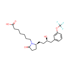 O=C(O)CCCCCCN1C(=O)CC[C@@H]1CC[C@@H](O)Cc1cccc(OC(F)(F)F)c1 ZINC000036160102