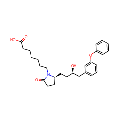 O=C(O)CCCCCCN1C(=O)CC[C@@H]1CC[C@@H](O)Cc1cccc(Oc2ccccc2)c1 ZINC000036160107