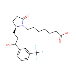 O=C(O)CCCCCCN1C(=O)CC[C@@H]1CC[C@@H](O)c1cccc(C(F)(F)F)c1 ZINC000029398095