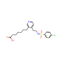 O=C(O)CCCCCCc1cnccc1CCNS(=O)(=O)c1ccc(Cl)cc1 ZINC000029392350