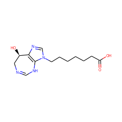 O=C(O)CCCCCCn1cnc2c1NC=NC[C@H]2O ZINC000013807229