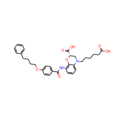 O=C(O)CCCCCN1C[C@@H](C(=O)O)Oc2c(NC(=O)c3ccc(OCCCCc4ccccc4)cc3)cccc21 ZINC000059626075