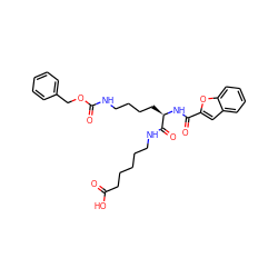 O=C(O)CCCCCNC(=O)[C@@H](CCCCNC(=O)OCc1ccccc1)NC(=O)c1cc2ccccc2o1 ZINC000028473576