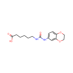 O=C(O)CCCCCNC(=O)Nc1ccc2c(c1)OCCO2 ZINC000005186781