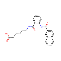 O=C(O)CCCCCNC(=O)c1ccccc1NC(=O)c1ccc2ccccc2c1 ZINC000169333669