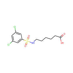 O=C(O)CCCCCNS(=O)(=O)c1cc(Cl)cc(Cl)c1 ZINC000020301757