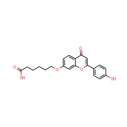 O=C(O)CCCCCOc1ccc2c(=O)cc(-c3ccc(O)cc3)oc2c1 ZINC000013864265