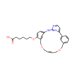 O=C(O)CCCCCOc1ccc2cc1COC/C=C/COCc1cccc(c1)-c1ccnc(n1)N2 ZINC001772586886