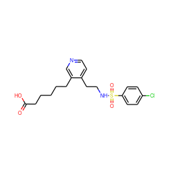 O=C(O)CCCCCc1cnccc1CCNS(=O)(=O)c1ccc(Cl)cc1 ZINC000029390890