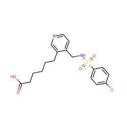 O=C(O)CCCCCc1cnccc1CNS(=O)(=O)c1ccc(Cl)cc1 ZINC000029392353