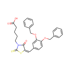 O=C(O)CCCCN1C(=O)/C(=C\c2ccc(OCc3ccccc3)c(OCc3ccccc3)c2)SC1=S ZINC000038140344