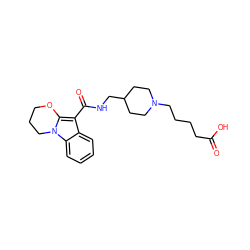 O=C(O)CCCCN1CCC(CNC(=O)c2c3n(c4ccccc24)CCCO3)CC1 ZINC000066251618