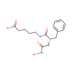 O=C(O)CCCCNC(=O)[C@@H](CC(=O)NO)Cc1ccccc1 ZINC000029317246